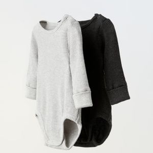 ZARA TWO PACK OF WAFFLE WEAVE BODYSUITS